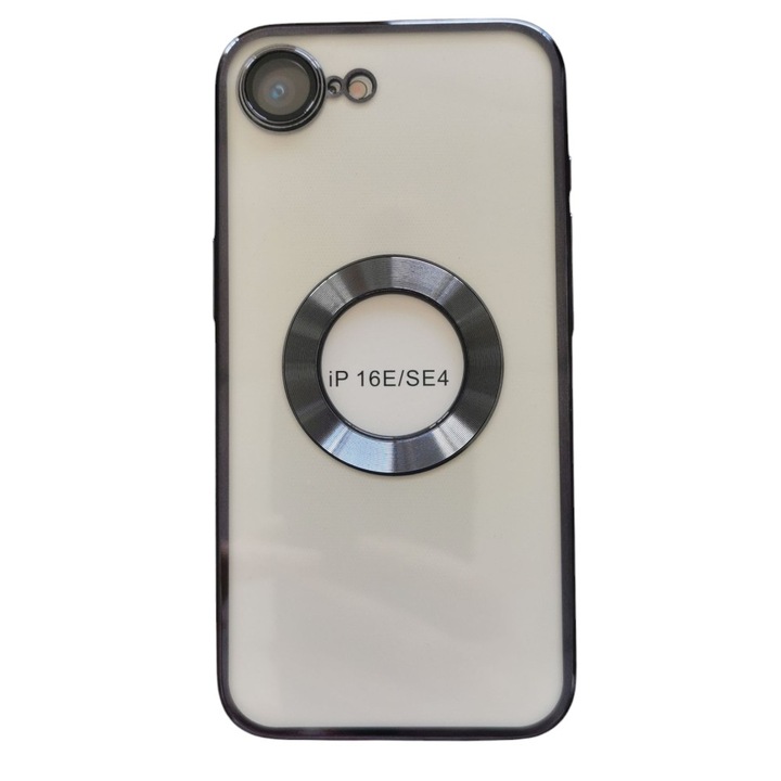 Husa G-Tech Glam, compatibila cu Apple iPhone 16e, Incarcare Magsafe, Transparent/Negru