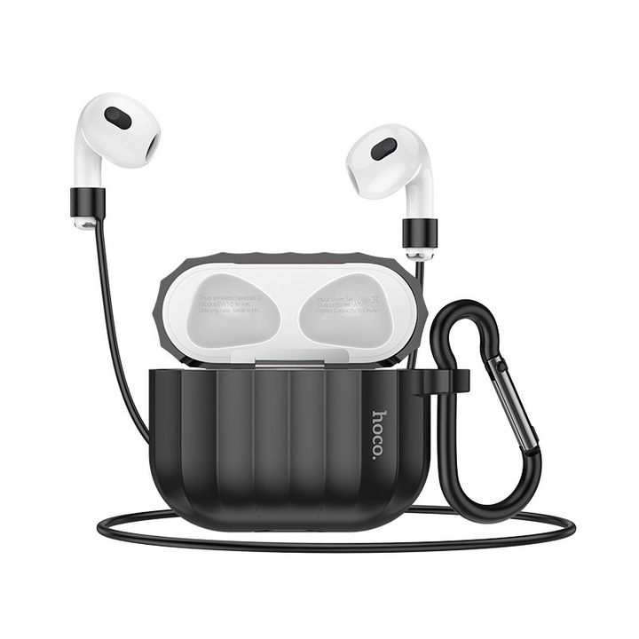 Husa protectie Hoco WB22 din silicon pentru AirPods 2021 negru 1.5mm