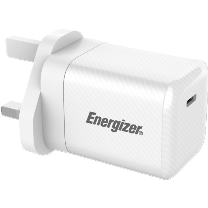 Incarcator telefon Energizer USB-C 45W, alb, cu priza UK