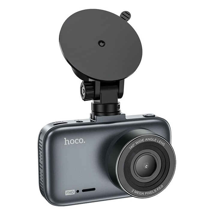 Camera Video pentru masina Hoco DV5, Inregistrare HD 1080p, Display de 3 inchi, Gri metalizat