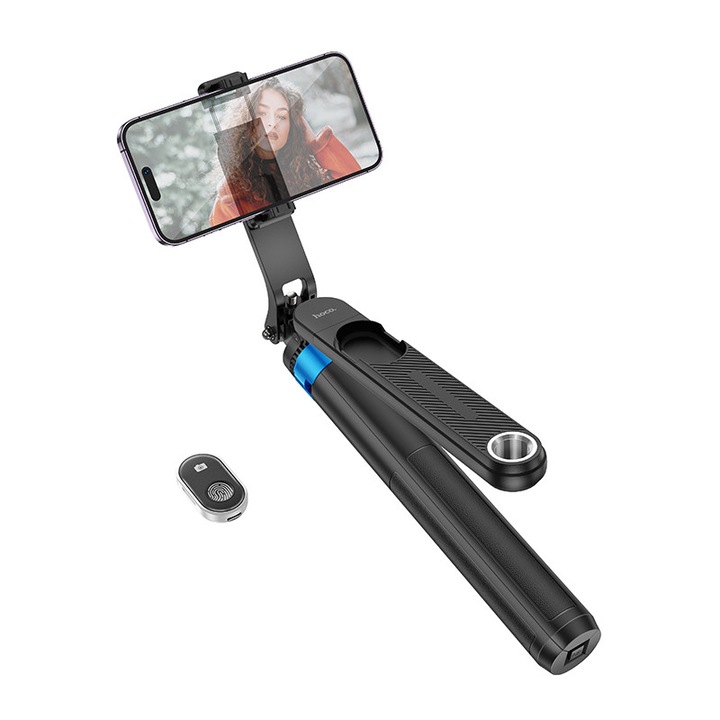Selfie Stick Hoco K22 Handy, 4.5"-7", Bluetooth 5.2, 1.75m, Negru