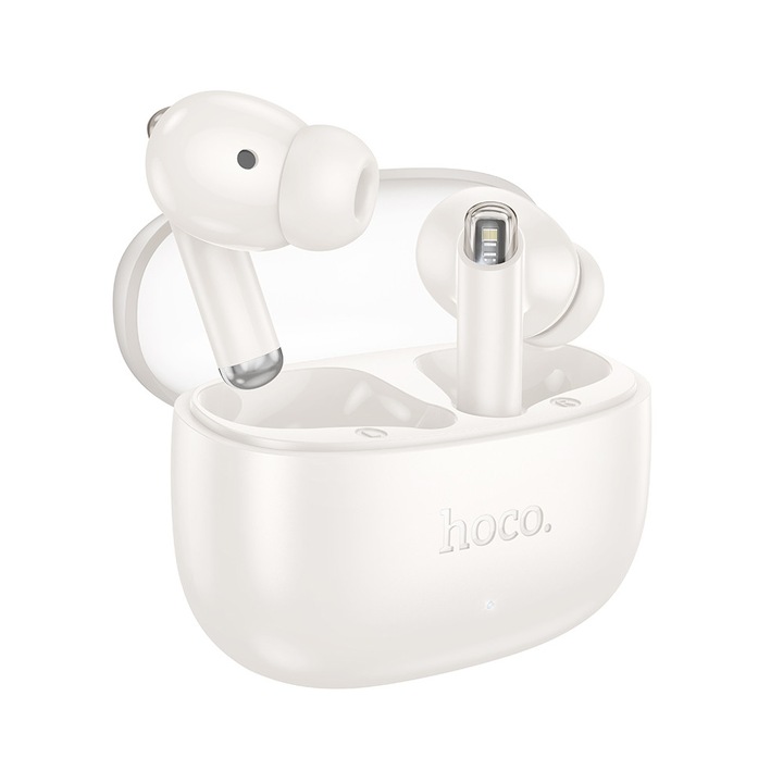Casti Wireless Hoco EQ12 Rima TWS, Bluetooth V5.3, 350mAh, 7 ore autonomie, alb