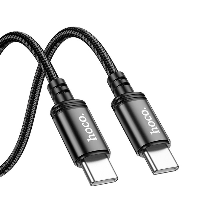 Cablu Date si Incarcare Hoco X89 USB-C PD60W, QC3.0 Fast Charge, Brodat, 2m, Negru