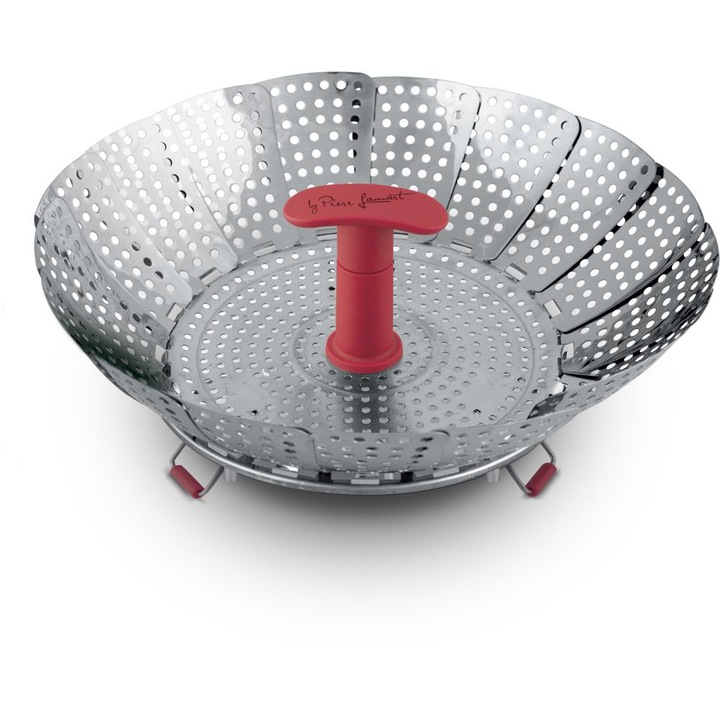 Cratita cu aburi din otel inoxidabil 22cm, Lamart, diametru 14x22cm, pentru legume si paste