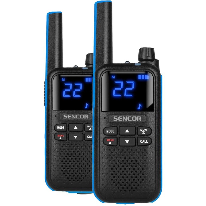Statie radio Sencor SMR 700, 16 canale, albastru, IP54, 1800mAh, USB-C