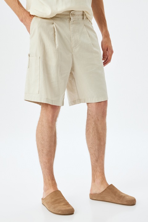 KOTON, Bermude cargo din amestec de in, Bej deschis