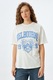 KOTON, Tricou cu imprimeu text, Alb murdar, Albastru, S