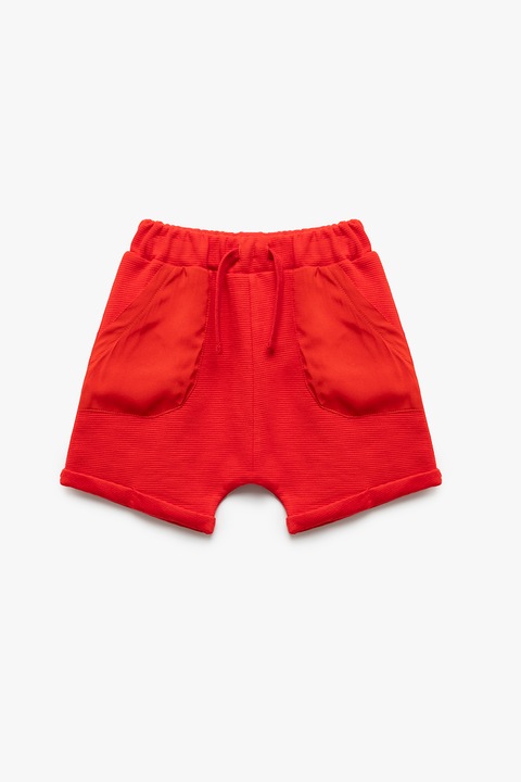KOTON, Pantaloni scurti cu snururi de ajustare, Rosu
