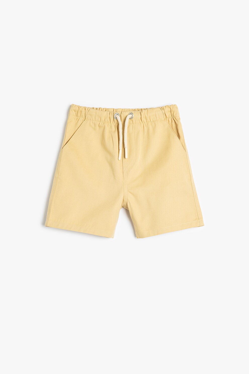 KOTON, Pantaloni scurti cu snur si buzunare oblice, Bej, 74-80 CM