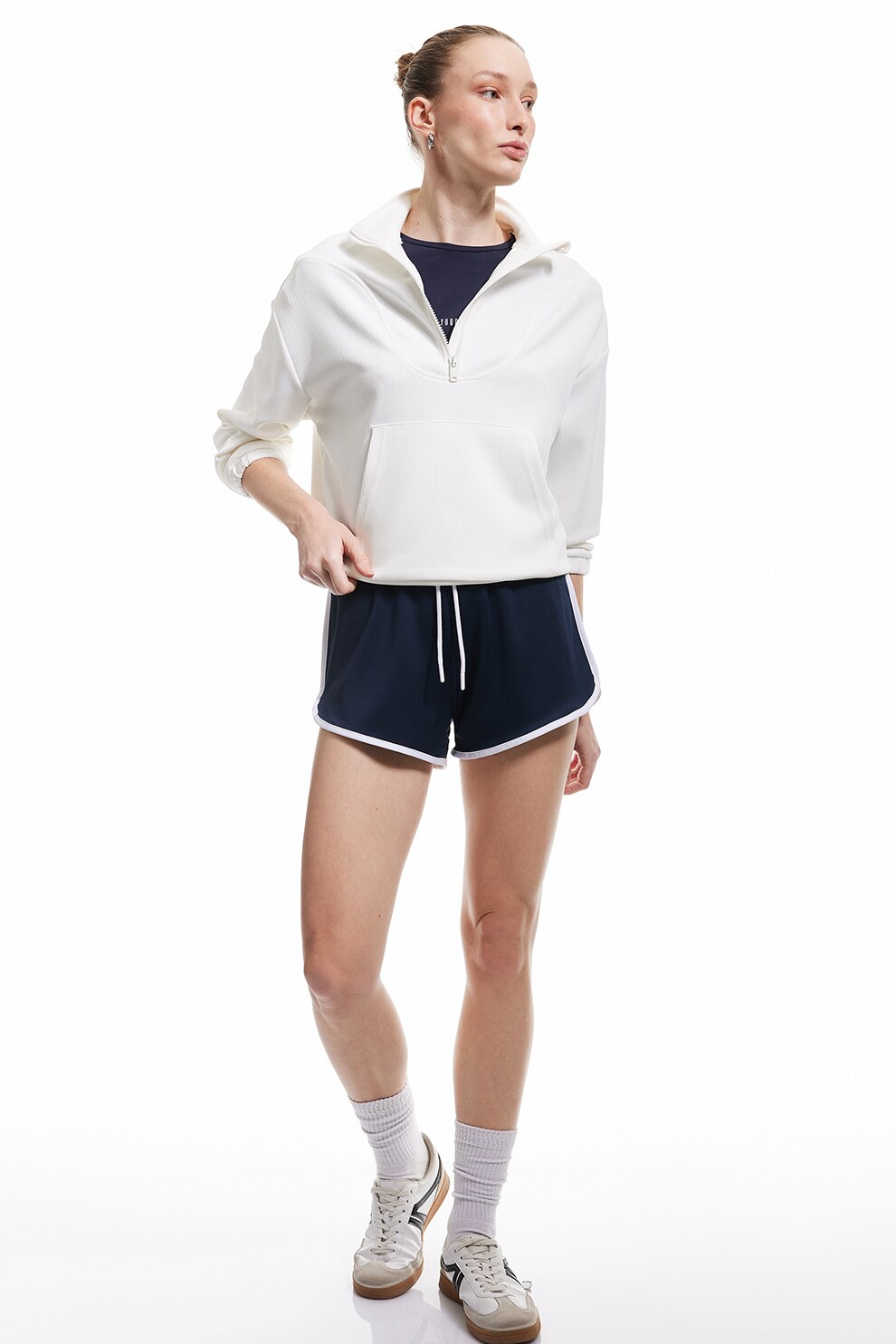 kottanさん KOTON, Pantaloni scurti cu snur de ajustare si garnituri