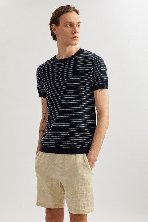 KOTON, Bermude din bumbac cu snur de ajustare, Bej deschis