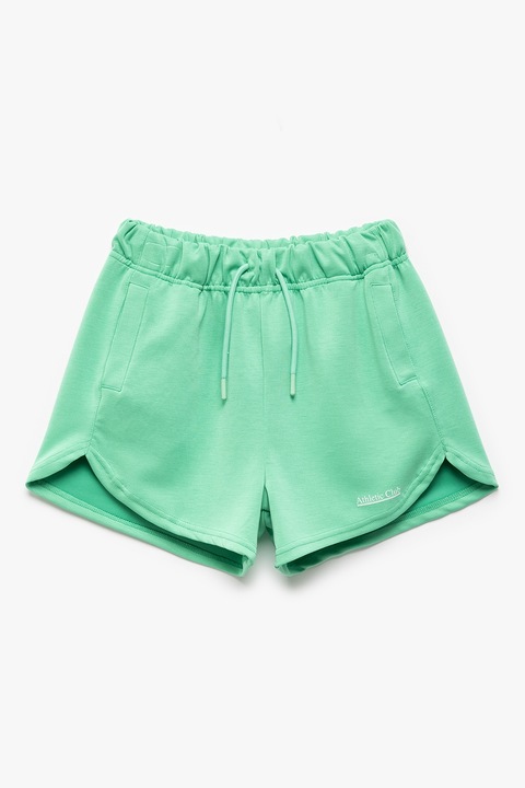 KOTON, Pantaloni scurti cu model uni si snururi de ajustare, Mint