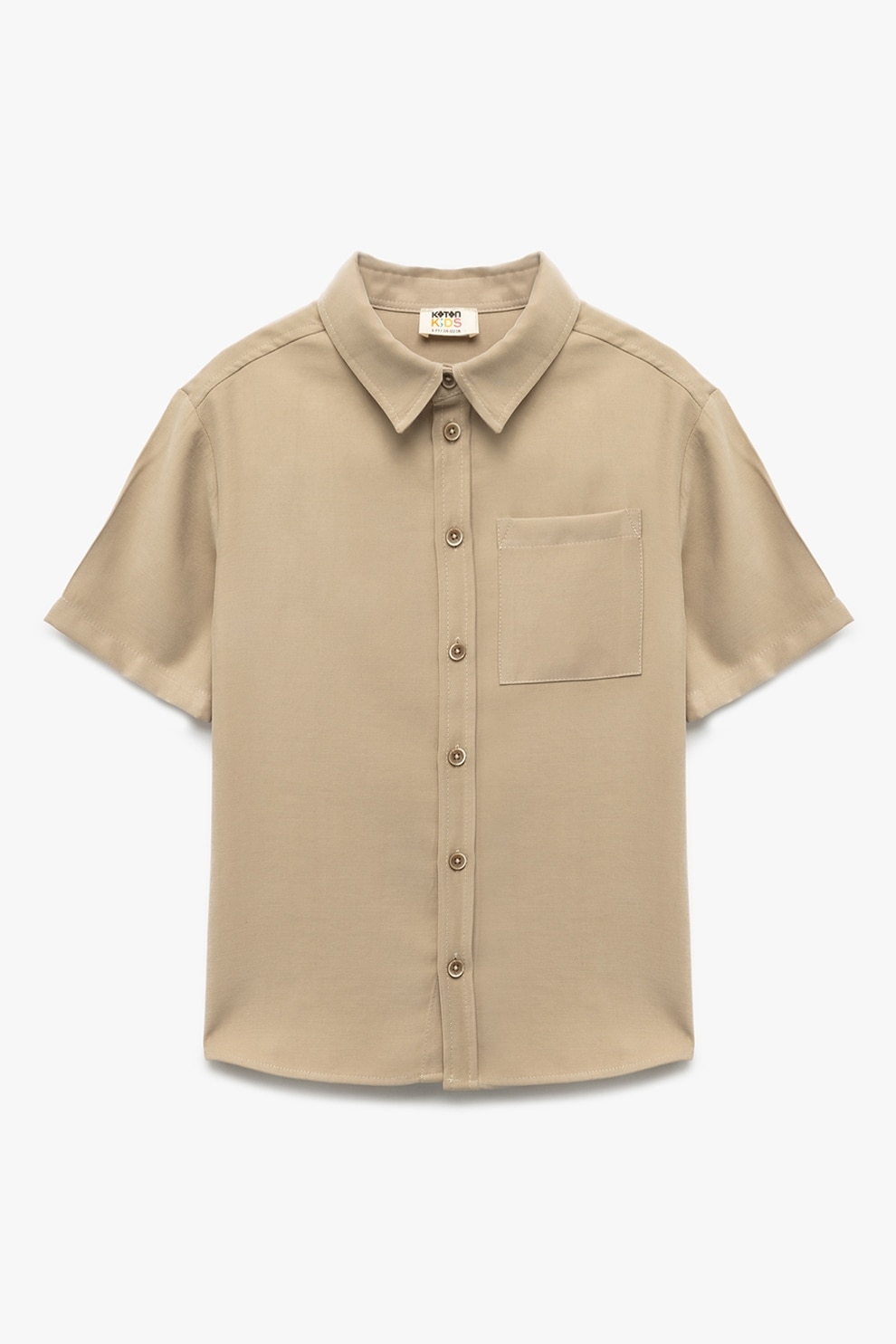 KOTON, Camasa cu model uni si maneci cazute, Bej, 134-140 CM