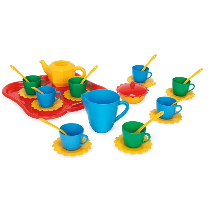 Set tavita cu vase 30 elemente Wader, multicolor, pentru copii