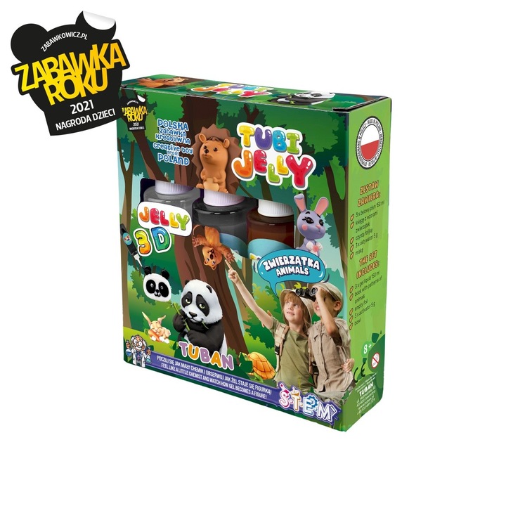 Set Tubi Jelly 3 culori, animale, masa plastica