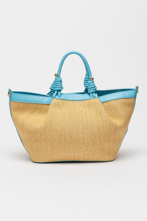 Francesca Rossi, Geanta shopper cu bareta detasabila, Galben pal, Albastru