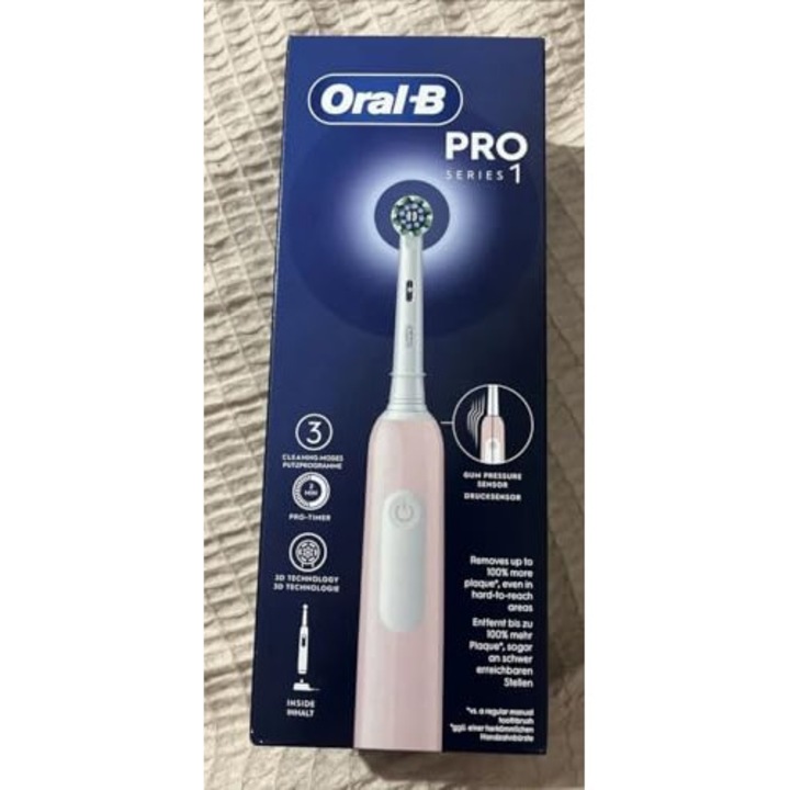 Periuta De Dinti Electrica Oral-B Pro Series 1, Roz, 1 Periuta, Conceputa De Braun