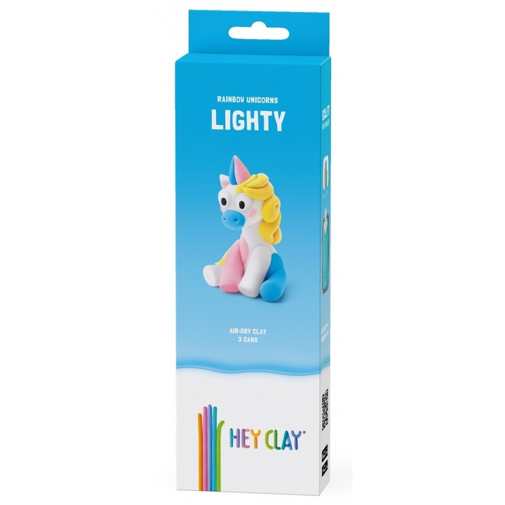 Set masa modelabila Hey Clay, unicorni, 3 pachete, multicolor