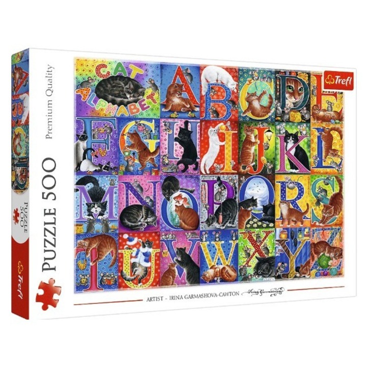 Пъзел 500 елемента, Trefl, азбука Koci, 480х340мм