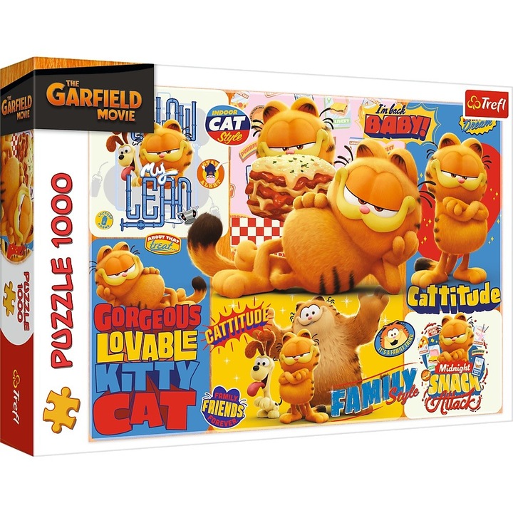 Puzzle 1000 elemente Trefl Garfield, 683x480mm, ecologic