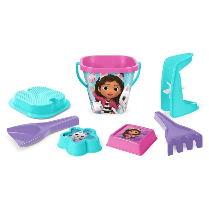 Set de nisip Gabi Cat House cu 7 piese