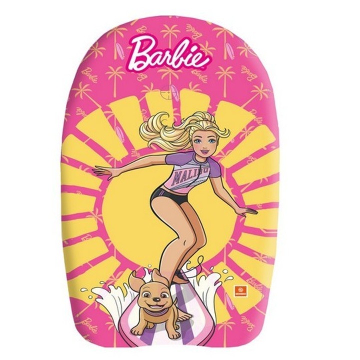 Дъска за плуване 68 см, Barbie, дунапренен материал, водоустойчива, с предпазен шнур