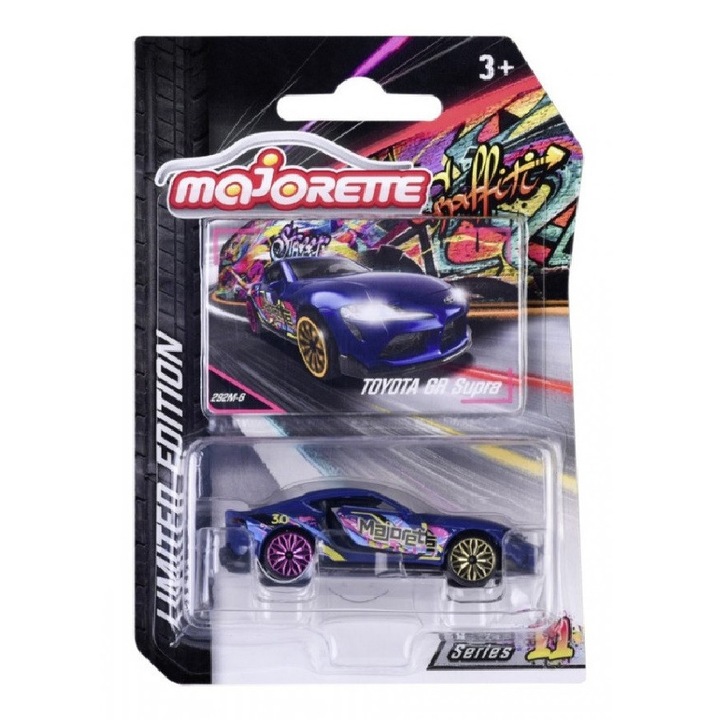 Masinuta Majorette Limited Edition set 6 tipuri, metal, graffiti, dimensiune variata