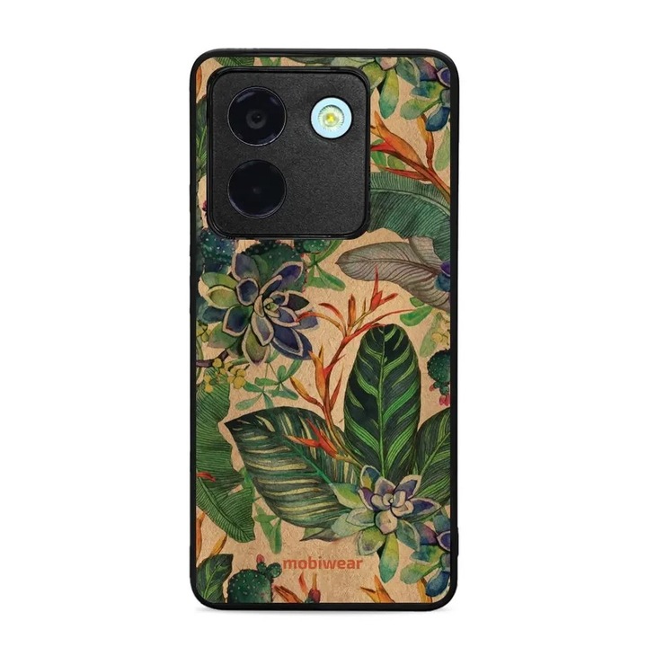 Husa telefon Mobiwear Glossy pentru Xiaomi POCO M7 Pro 5G, design floral, rezistent la socuri, multicolor