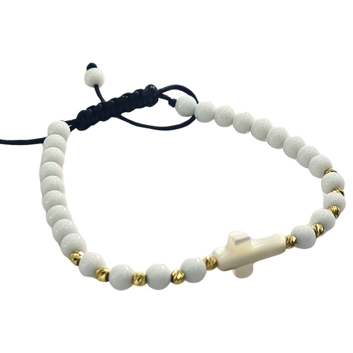 Bratara handmade cu elemente de aur 14k