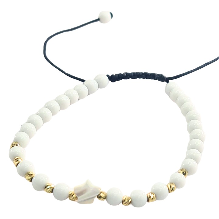 Bratara handmade cu elemente de aur 14k