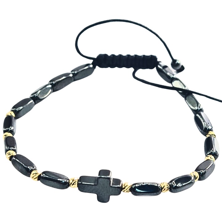 Bratara handmade cu elemente de aur 14k