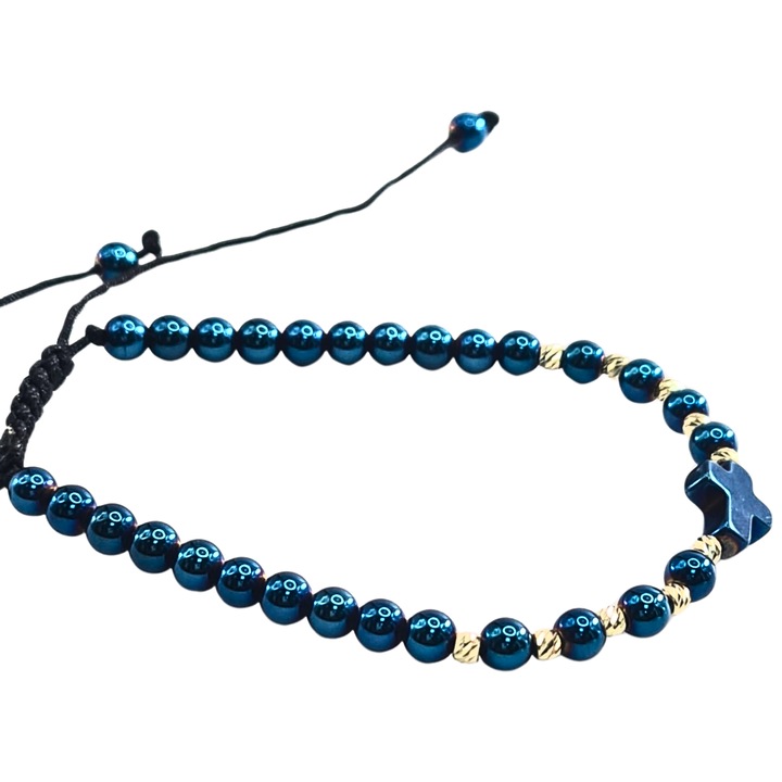 Bratara handmade cu elemente de aur 14k