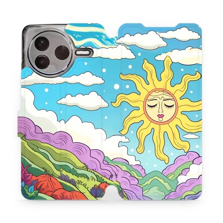 Husa flip Mobiwear pentru Xiaomi POCO F7 Pro 5G, multicolor, rezistenta la socuri si zgarieturi