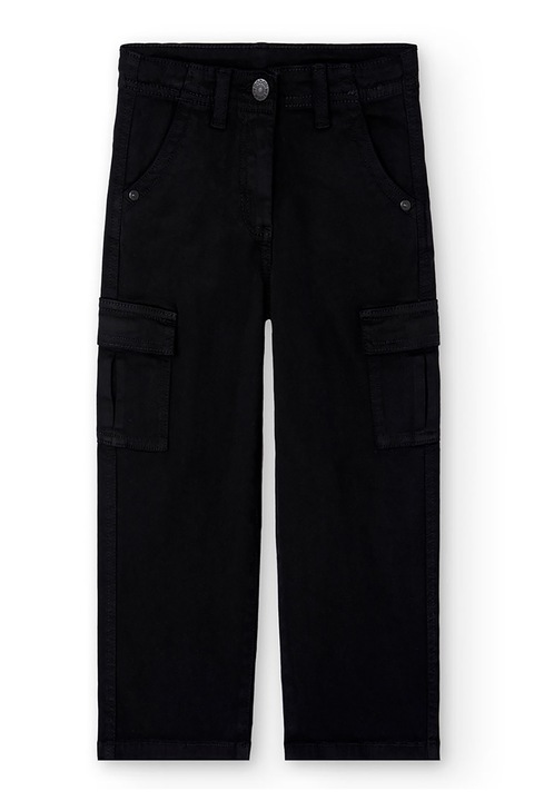 boboli, Straight fit farmernadrág zsebekkel, Fekete