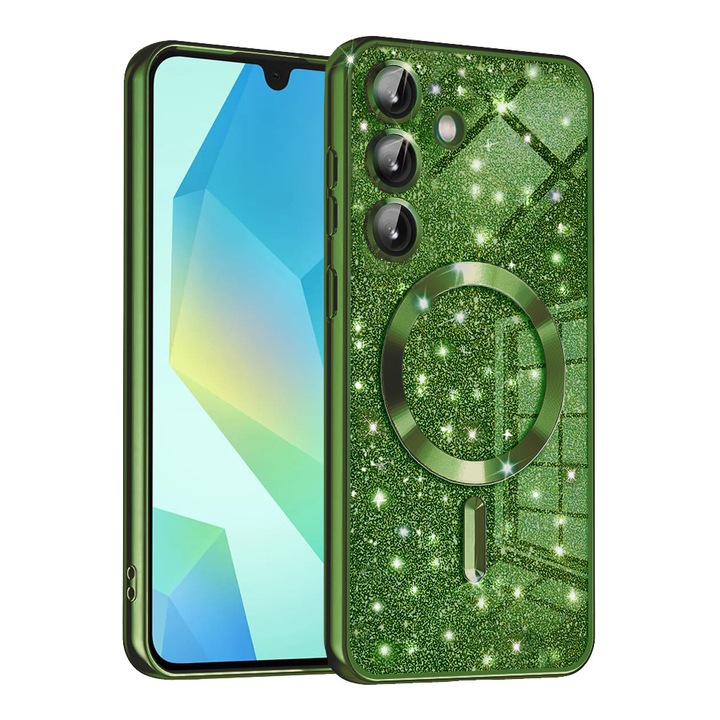 Husa pentru Samsung Galaxy A16 4G / A16 5G - Techsuit Luxury Glitter MagSafe - Deep Green