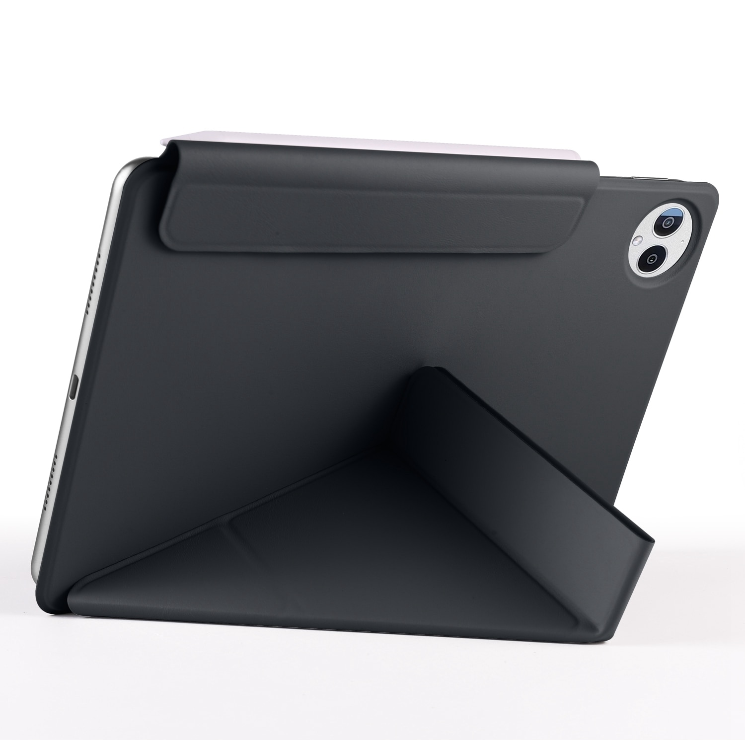 Husa tableta pentru Huawei MatePad Pro 12.2 2024, piele, fixare cu catarama, design magnetic, deformare, negru