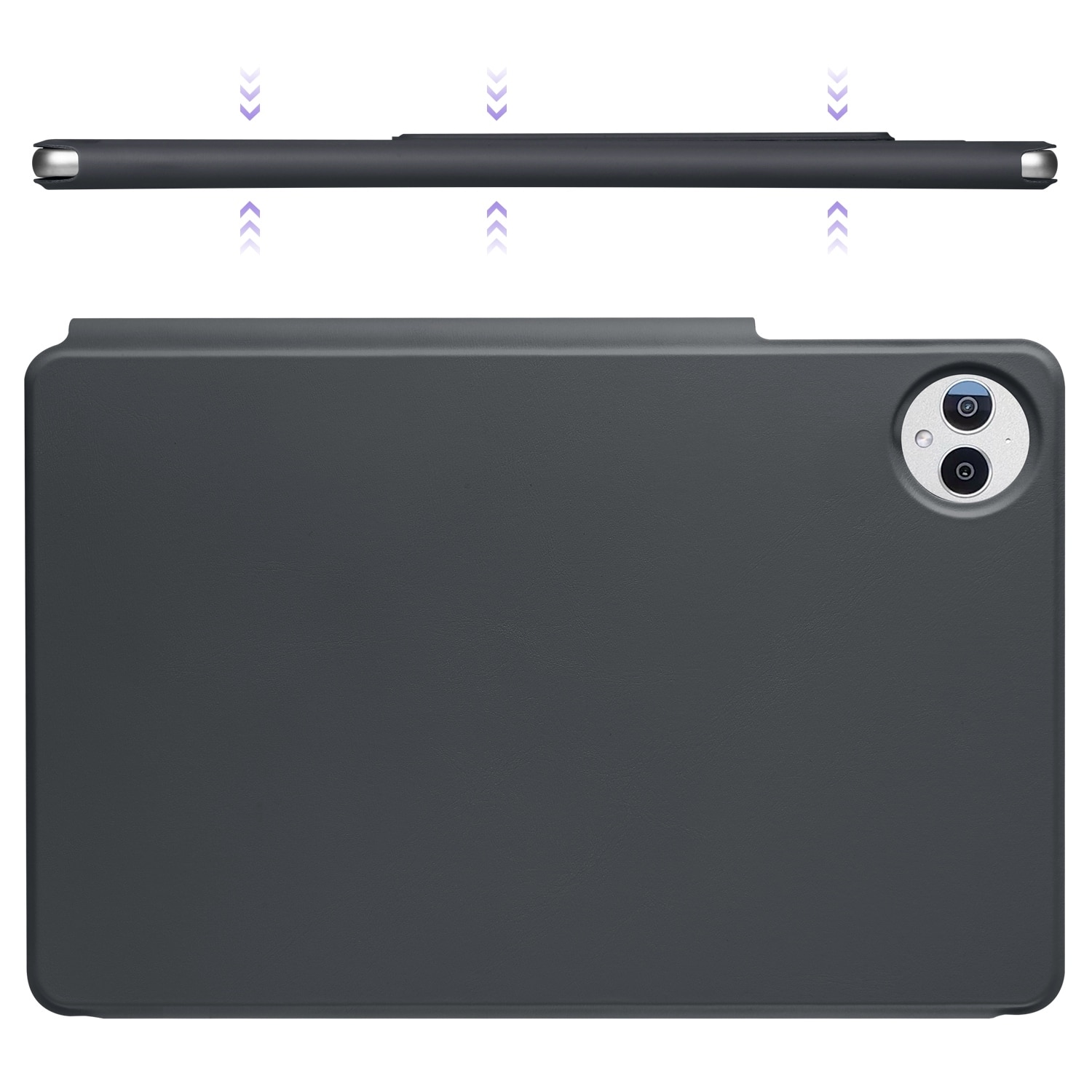 Husa tableta pentru Huawei MatePad Pro 12.2 2024, piele, fixare cu catarama, design magnetic, deformare, negru