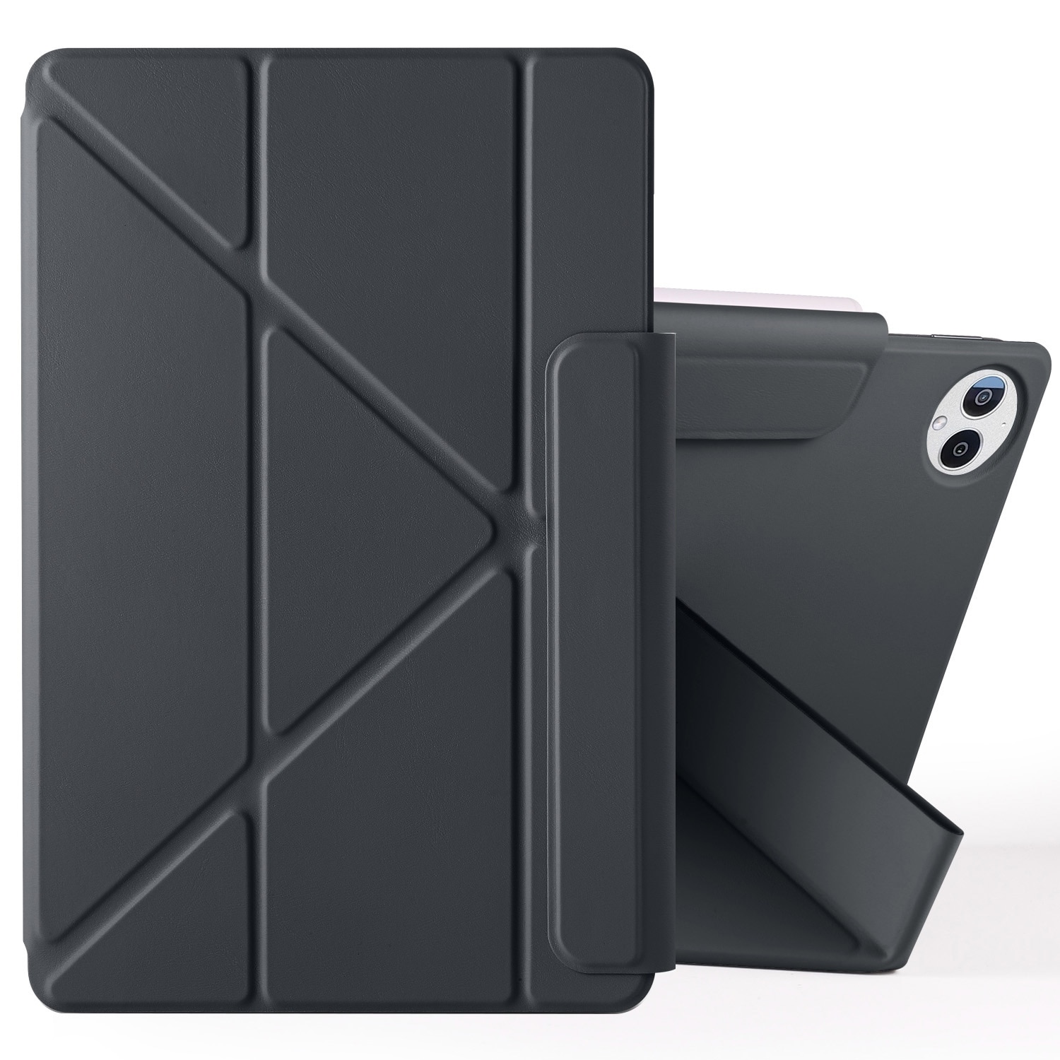 Husa tableta pentru Huawei MatePad Pro 12.2 2024, piele, fixare cu catarama, design magnetic, deformare, negru