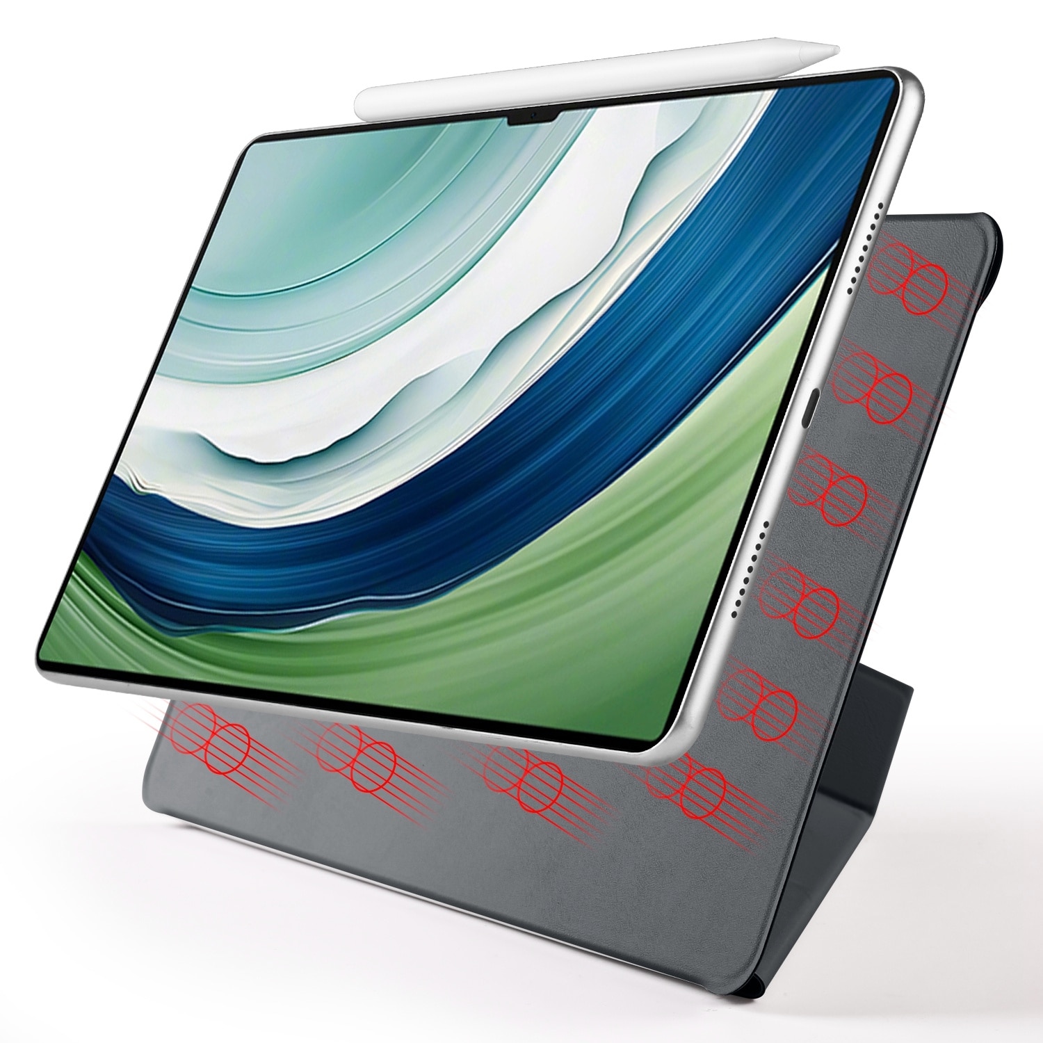 Husa tableta pentru Huawei MatePad Pro 12.2 2024, piele, fixare cu catarama, design magnetic, deformare, negru