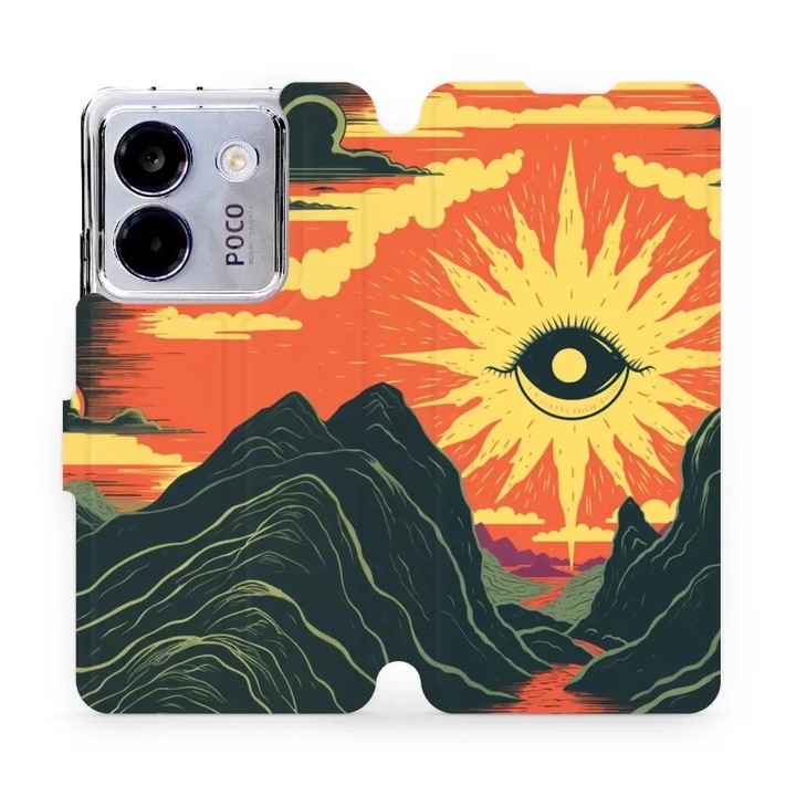 Husa flip Mobiwear pentru Xiaomi POCO M7 Pro 5G, rezistenta la socuri si zgarieturi, multicolor