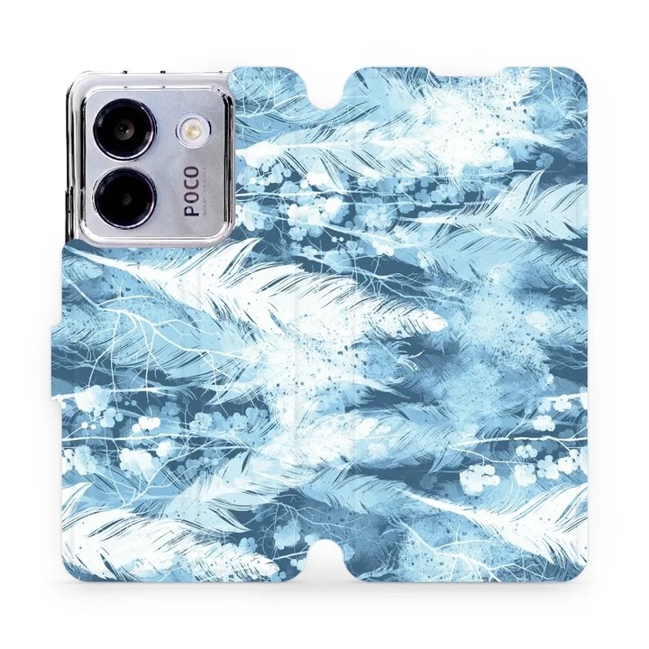 Husa flip Mobiwear pentru Xiaomi POCO M7 Pro 5G, rezistenta la socuri si zgarieturi, albastra, set 1 husa