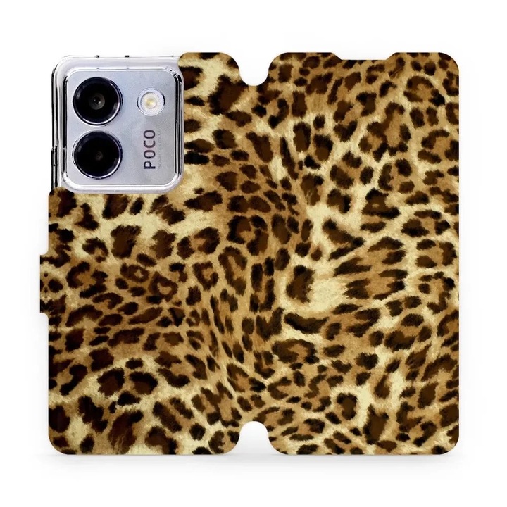 Husa flip Mobiwear pentru Xiaomi POCO M7 Pro 5G, design cu pisici, rezistenta la socuri si zgarieturi, multicolor