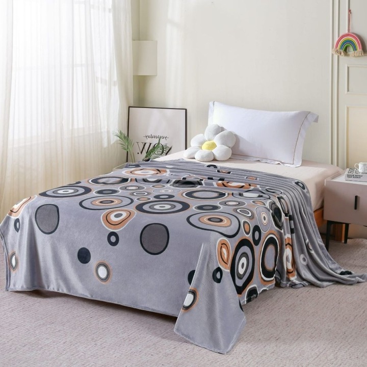 Patura cocolino cu cercuri colorate, 200x230cm, Lenjerii Deosebite