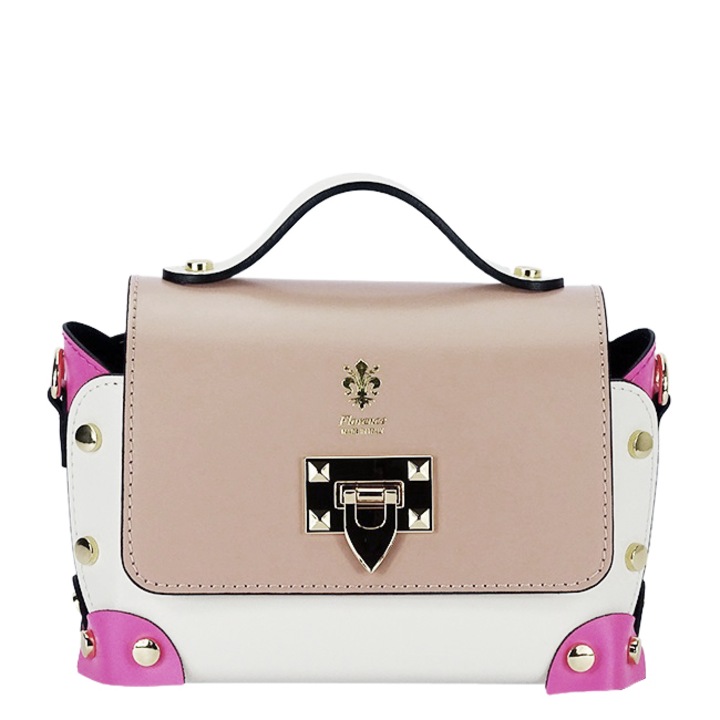 Geanta din piele naturala 1616 131, Multicolor, 15x21x10