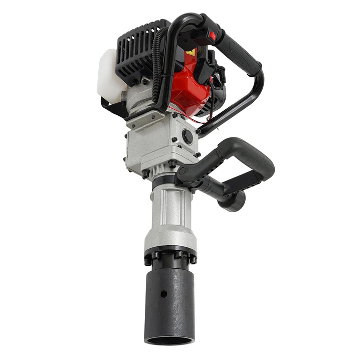 Masina de batut tarusi 2-in-1 pe benzina, model Jh-55, picon cu dalta pentru demolare, puternica si stabila, usor de folosit, rosu negru