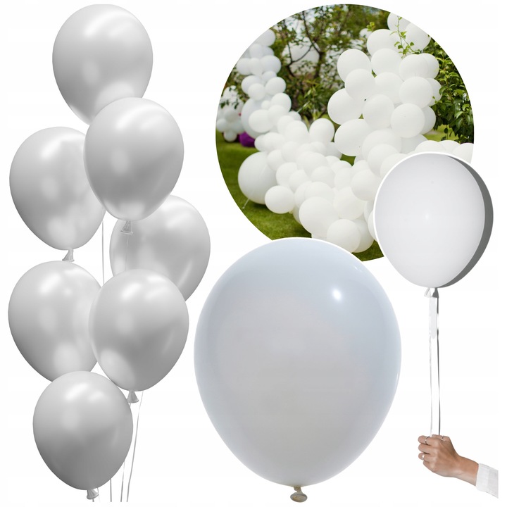 Fehér lufik születésnapi bulira 10 db