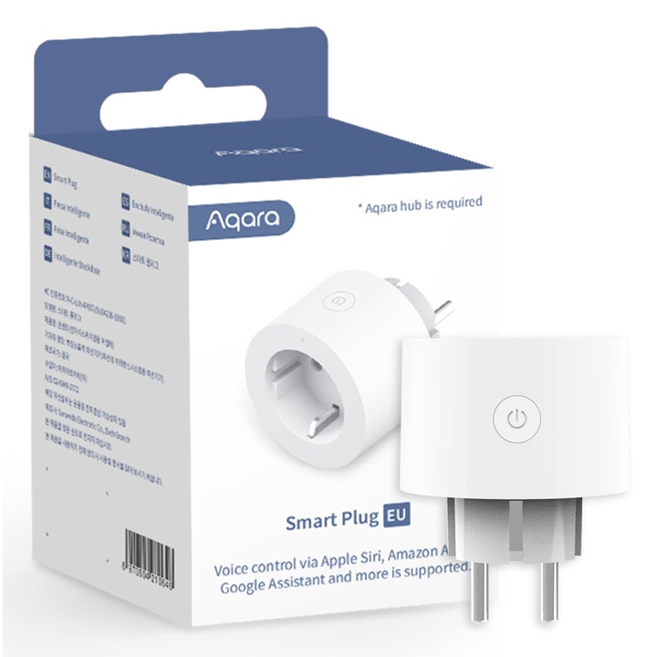 Aqara Zigbee контакт, Изисква Aqara Hub, Умен контакт с измерване на енергия, програмиране, режим на таймер и гласово управление, Работи с Homekit, Alexa, Google Assistant и Smartthings