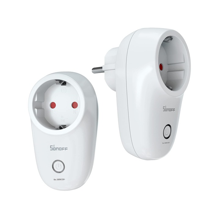 Sonoff S26R2Zb Zigbee интелигентен контакт с таймер и гласово управление, съвместим с Alexa, Echo Dot, Philips Hue, Google Home и IFTTT, изисква Zigbee Hub, пакет от 2
