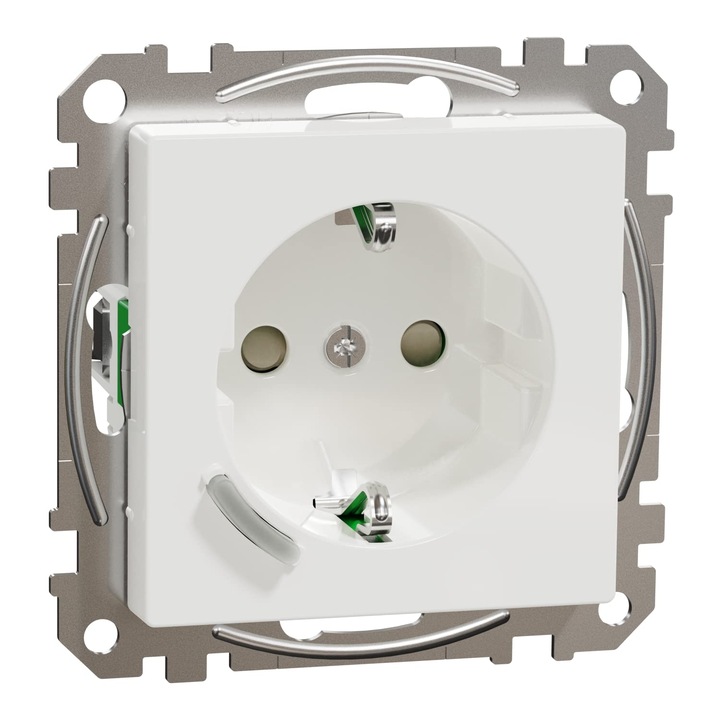 Schneider Electric Merten Meg2380-0325 Schuko 16A Tpb Activa Alba System M Контакт, Умен контакт, Съвместим с Amazon Alexa и Google Home, Умен домашен Wifi контакт
