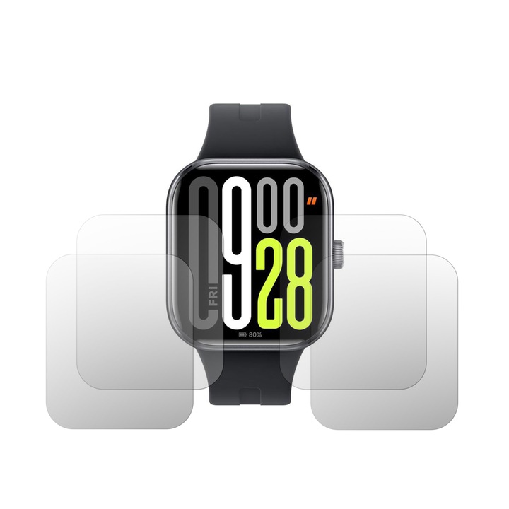 Комплект от 4 протектора за екран iSkinz за Xiaomi Redmi Watch 5, невидими Skinz HD, ултрапрозрачни силиконови с пълно покритие, самозалепващи и гъвкави